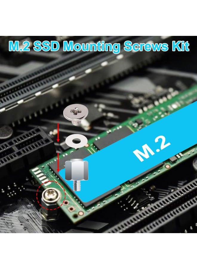 Bemaka M.2 SSD Mounting Screws Kit, M.2 Motherboard Standoffs and Screws, M.2 NVMe Screw with Magnetic Screwdriver for Laptop Computer DIY & Repair - Image 5