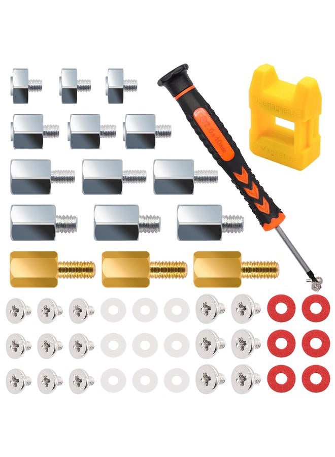 Bemaka M.2 SSD Mounting Screws Kit, M.2 Motherboard Standoffs and Screws, M.2 NVMe Screw with Magnetic Screwdriver for Laptop Computer DIY & Repair - Image 1