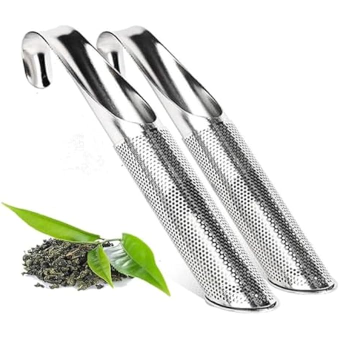 Armastuse 2 Pcs Tea StrainersLongHandle Filter Stainless Steel Diffuser For Fine Loose Extra Fine Mesh Ball InfusersDiffuser Holder Filter For Mugs - Image 1