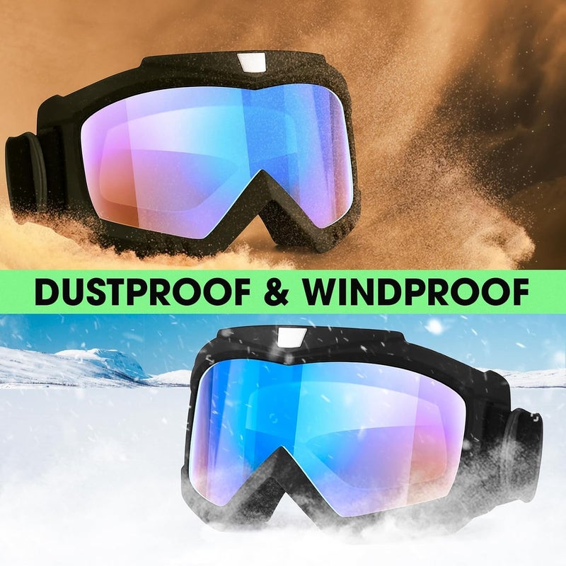 Dirt Bike Goggles Motorcycle Goggles - Windproof Glasses, Racing Helmet Goggles for Adults Men Women Youth Kids 2 Pack - Image 5