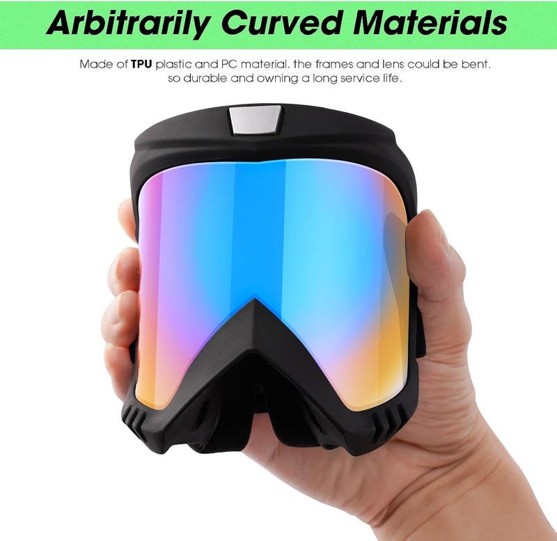 Dirt Bike Goggles Motorcycle Goggles - Windproof Glasses, Racing Helmet Goggles for Adults Men Women Youth Kids 2 Pack - Image 3