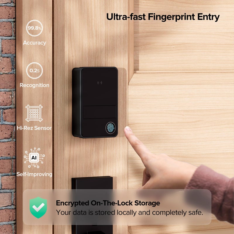 ThorBolt X3 Apple Home Key Door Lock Deadbolt, iOS ONLY, Smart Keyless Entry Door Lock with Fingerprint, Works with HomeKit Over Thread (Border Router), Voice/App/Remote Control, IP65 Weatherproof, Black - Image 5
