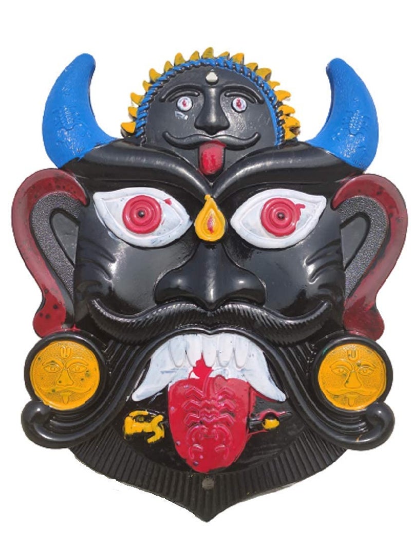 NOKHWAL Nazar Battu Evil Eye ProtectorMahakal Face Plastic Mask Wall Hanging Nazar Suraksha Kawach Drishti Kavach for House EntranceOfficeShops - Image 1