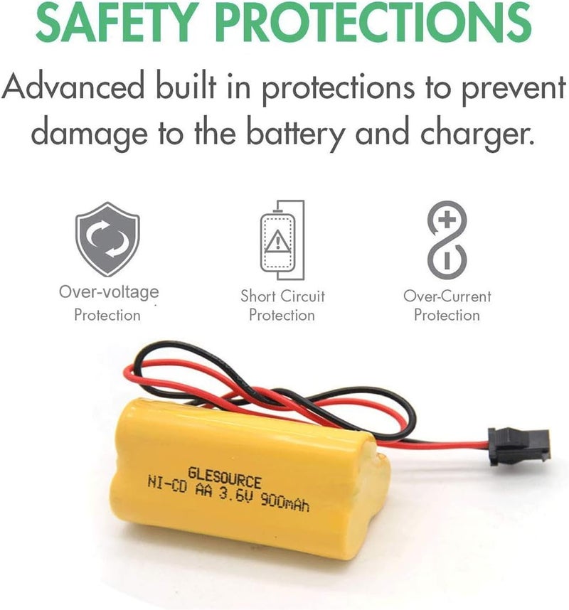 GLESOURCE 3.6V 900mAh Emergency/Exit Light Battery Compatible for Lithonia ELB B001 ELBB001 ELB-B001 Lithonia EU2C M6 LED Emergency Light Interstate ANIC1566 Unitech 0253799(2 Pack) - Image 4