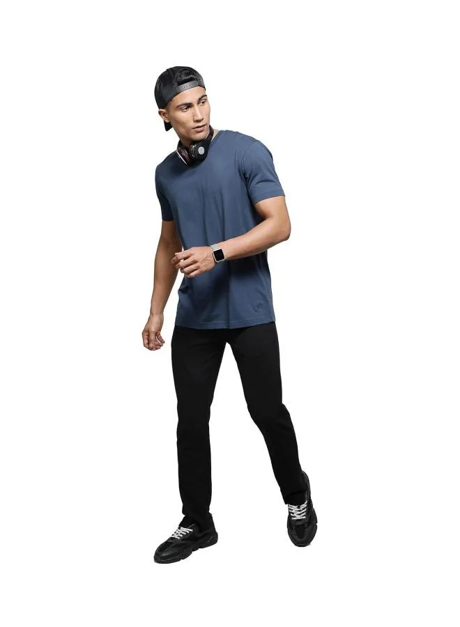 Jockey Mid Night Navy 2726 Men Super Combed Cotton Rich Solid V Neck Half Sleeve T Shirt for Men | Best Price UAE