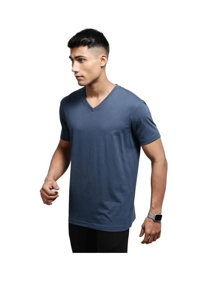 Jockey Mid Night Navy 2726 Men Super Combed Cotton Rich Solid V Neck Half Sleeve T Shirt for Men | Best Price UAE