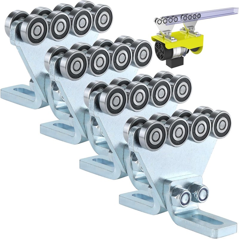 Fuperoo Electric Hoist 8 Wheel Trolley Assembly-Hoist Trolley Rollers.Ideal for Garage Hoist Systems.for use with 1-5/8" Wide and All 1-5/8" or Taller Strut Channel - Image 1