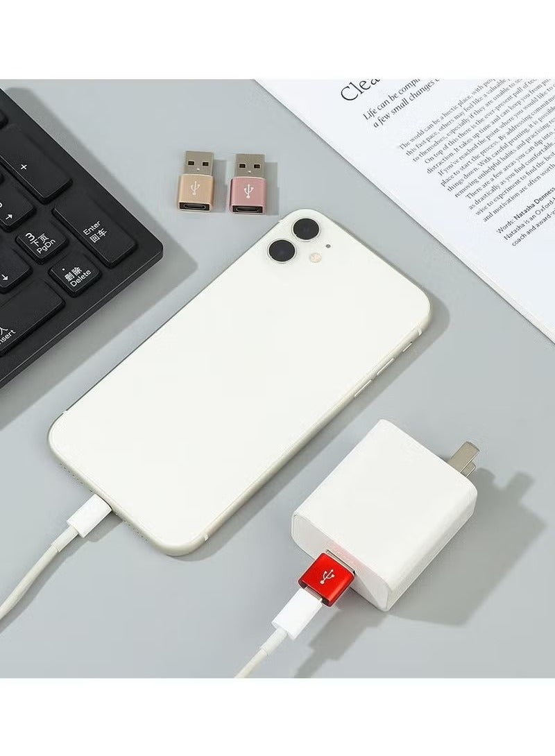 2-Piece Type-C to USB-A Converter OTG Adapter Set – USB 3.0 Technology, Supports Data Transfer & Charging – Gold - Image 5