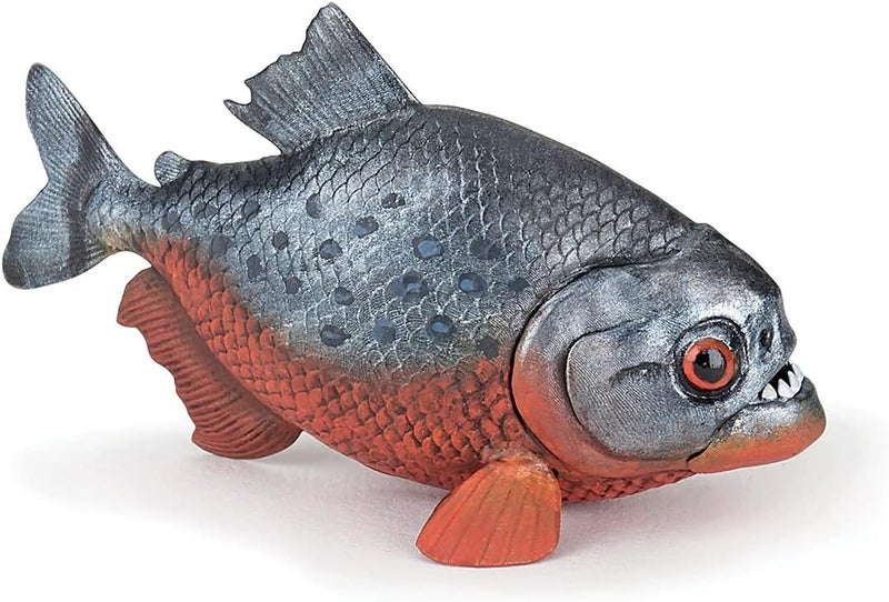 Papo  Piranha Figurine  3 Years Old  Freshwater Animals  Educational Toy for Wild Fish  Realistic HandPainted Figurine  66 x 32 x 4 cm  Fun Gift idea for Children  Piranha Toy - Image 1