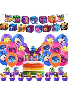 General Blox Fruits theme birthday party decoration game box birthday flag cake flower arrangement ball garland  - Image 1
