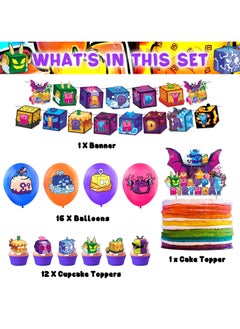 General Blox Fruits theme birthday party decoration game box birthday flag cake flower arrangement ball garland  - Image 5