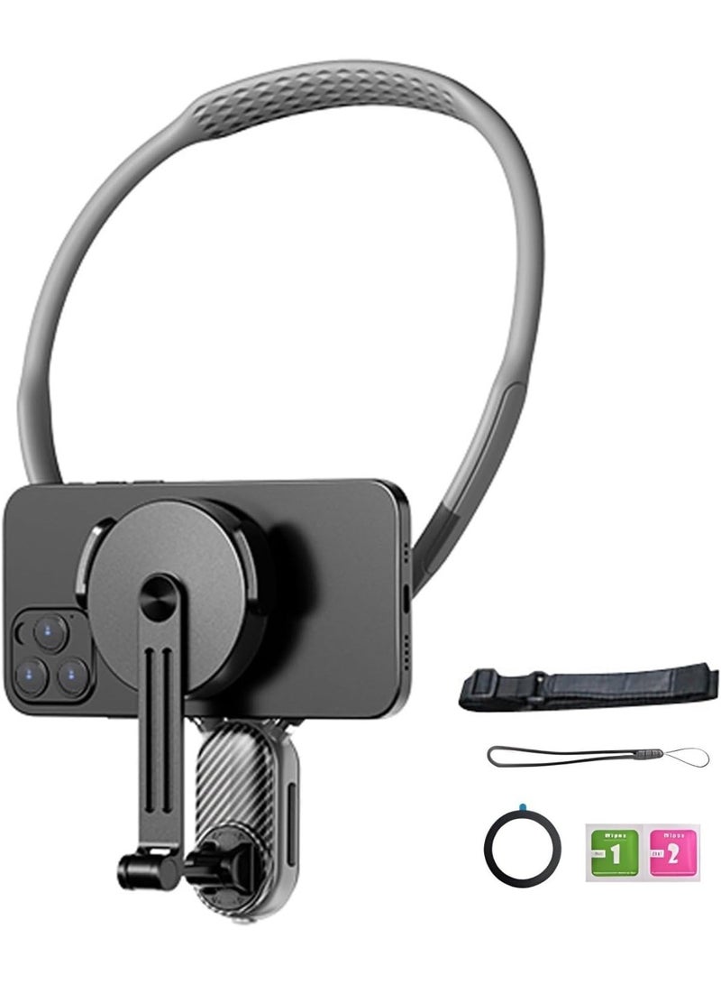Magnetic Neck Phone Holder for Recording - Flexible Hands-Free Chest Strap for Video Recording, Walking, Running, and Sports Activities - Image 1