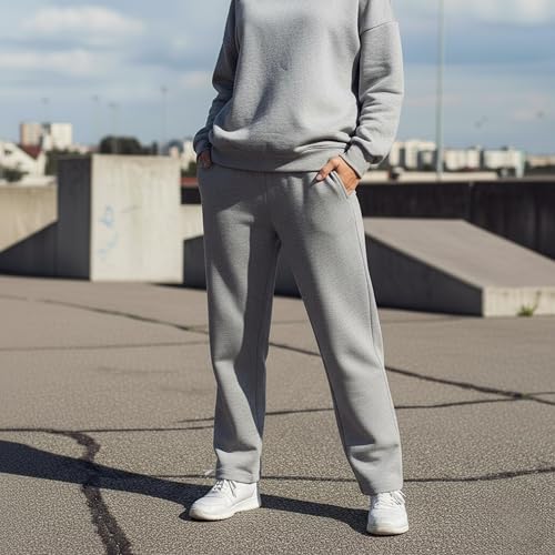 Mack Jonney Women’s Solid Fleece Track Pants | Warm & Durable Casual Lowers | Trendy Lowers-M5327 Melange - Image 2