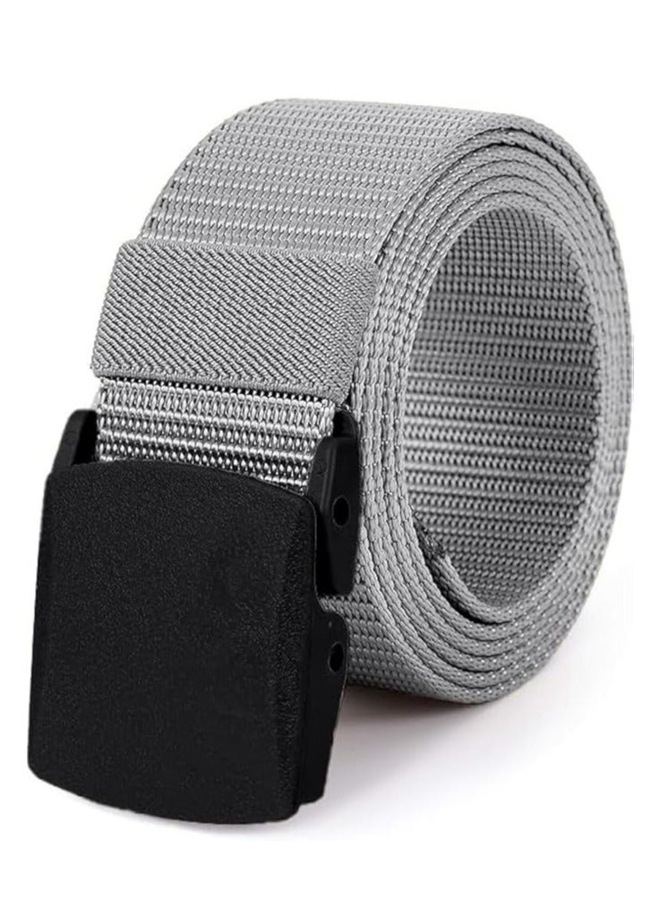 Tango Men's Nylon Tactical Belt - Webbing Canvas, Military Belt With Plastic Buckle - Adjustable Strap To Make Comfortable Fit. (Grey Black) - Image 1