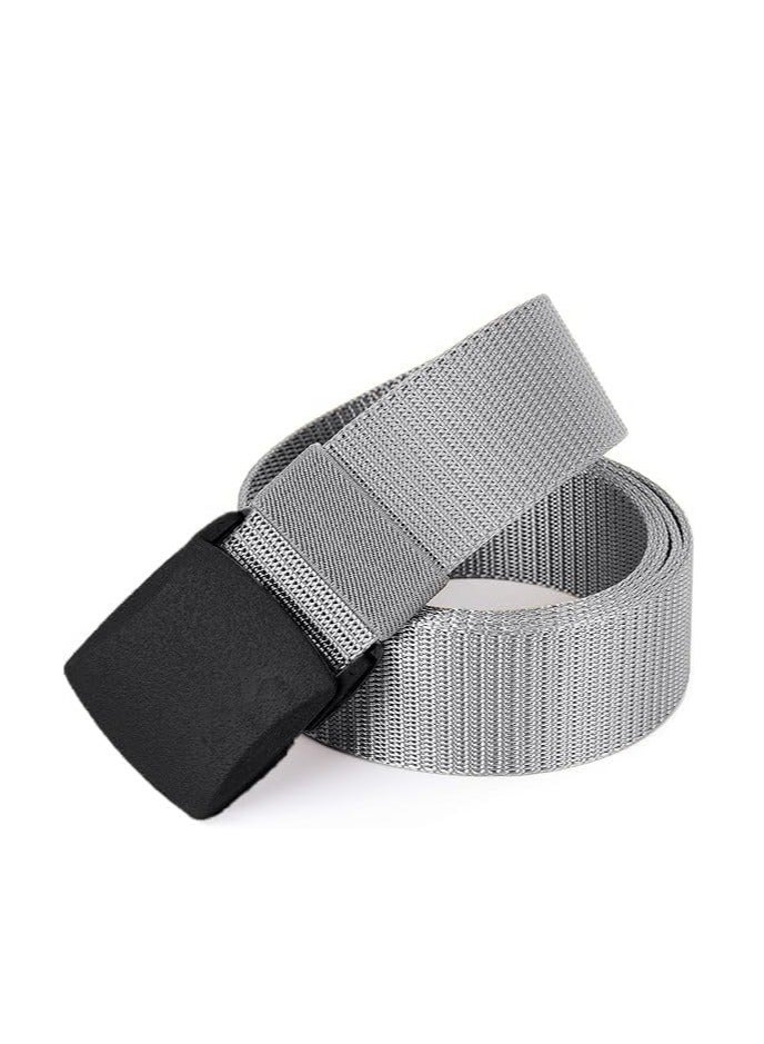 Tango Men's Nylon Tactical Belt - Webbing Canvas, Military Belt With Plastic Buckle - Adjustable Strap To Make Comfortable Fit. (Grey Black) - Image 2