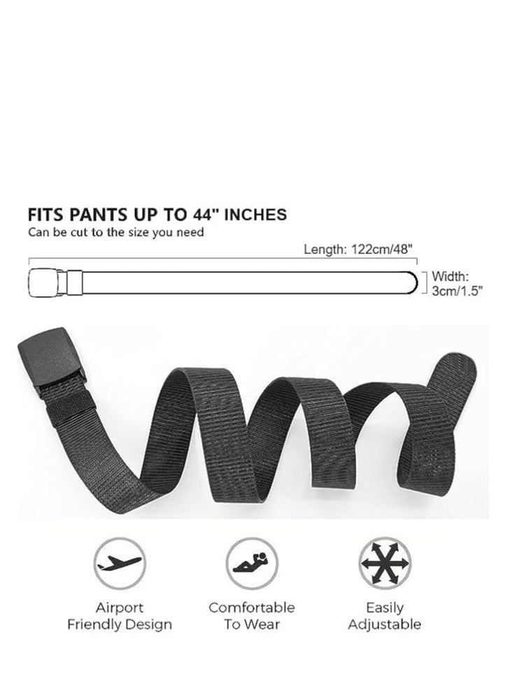 Tango Men's Nylon Tactical Belt - Webbing Canvas, Military Belt With Plastic Buckle - Adjustable Strap To Make Comfortable Fit. (Grey Black) - Image 4