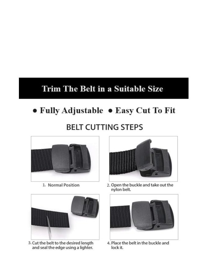 Tango Men's Nylon Tactical Belt - Webbing Canvas, Military Belt With Plastic Buckle - Adjustable Strap To Make Comfortable Fit. (Grey Black) - Image 5