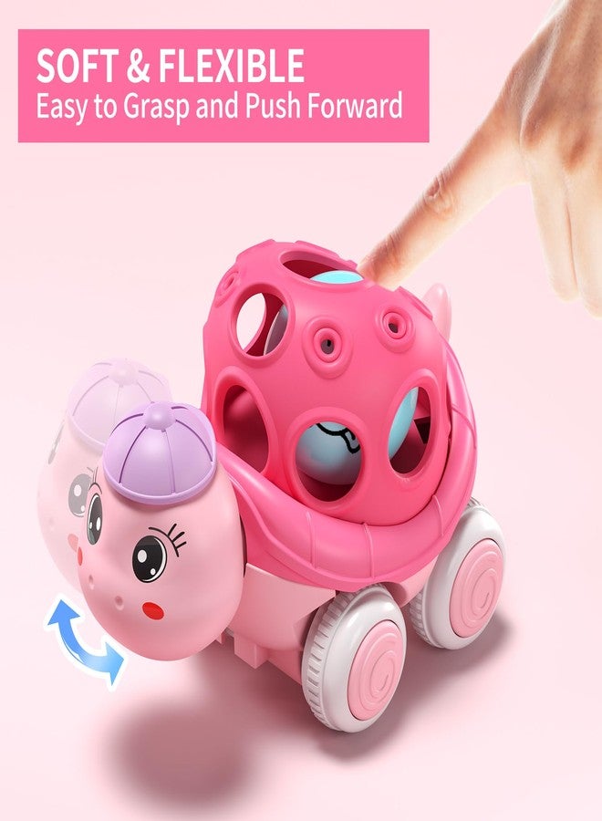 xFFFun Baby Girl Toy Cars for Toddlers 1-3, Push and Go Rattle Cars for Baby Toy 6-9-12-18 Months, First Birthday Gifts for 1 2 Year Old Girls, Infant Pink Friction Truck Set Valentines Gift - Image 4