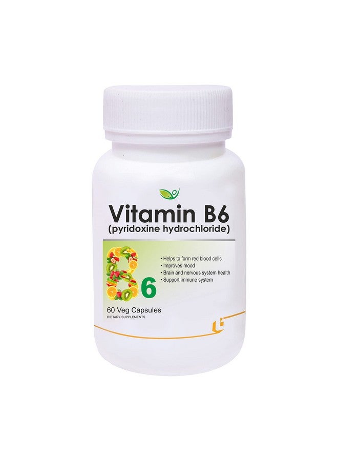 Biotrex Nutraceuticals مكمل فيتامين ب6 (هيدروكلوريد البيريدوكسين) من بيوتركس نوتراسيتيكالز | 60 كبسولة نباتية - Image 1