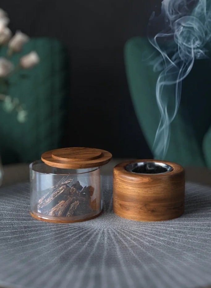 هلالفل حامل مبخرة هلال فول الخشبية | حامل بخور للديكور المنزلي | مبخرة عطر منزلي | معطر جو | طقم هدايا لحفلات الزفاف، الذكرى السنوية، العيد، رمضان - Image 2