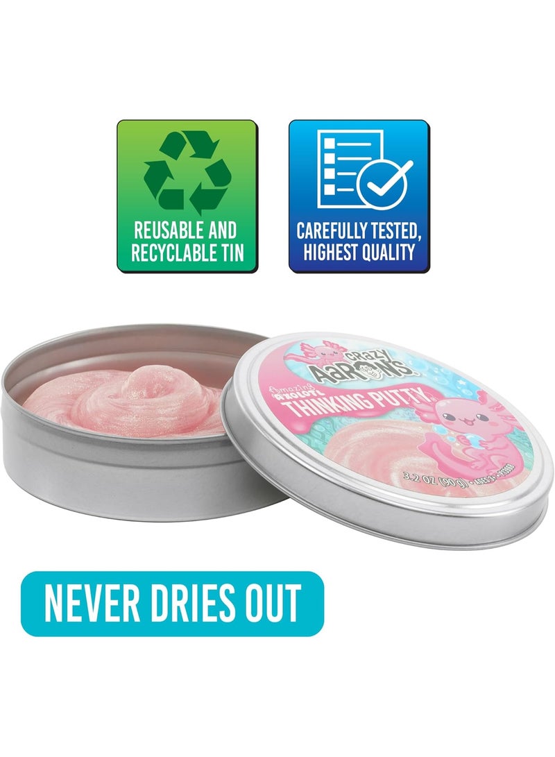Crazy Aaron's Crazy Aaron Amazing Axolotl - Full Size 4" Thinking Putty Tin (AX020) - Image 3