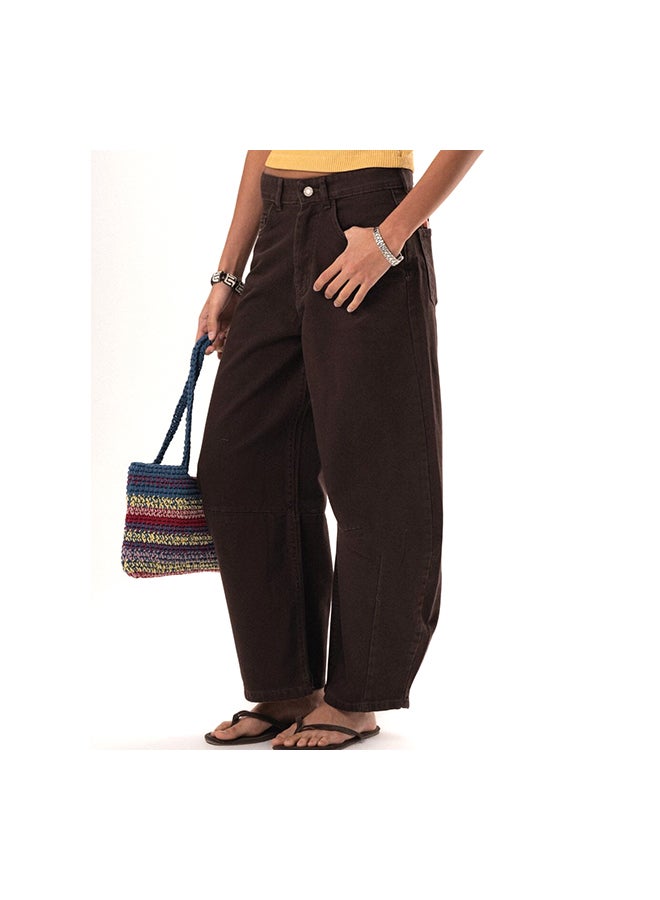 In Your Shoe Female Brown Barrel Fit Jeans - Image 3