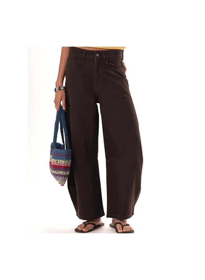 In Your Shoe Female Brown Barrel Fit Jeans - Image 2