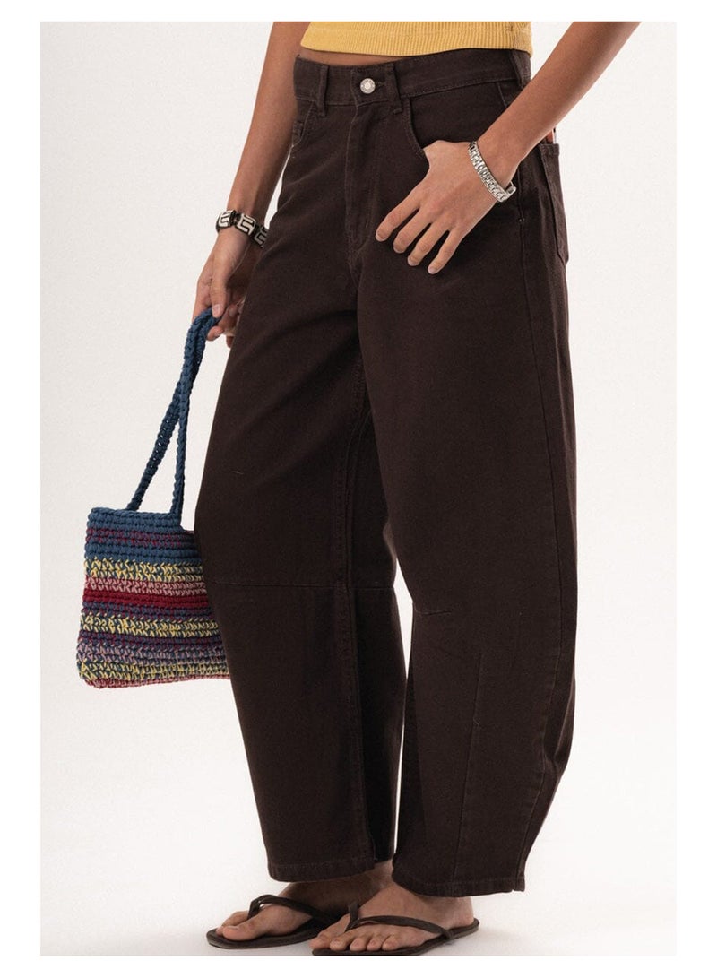 In Your Shoe Female Brown Barrel Fit Jeans - Image 3