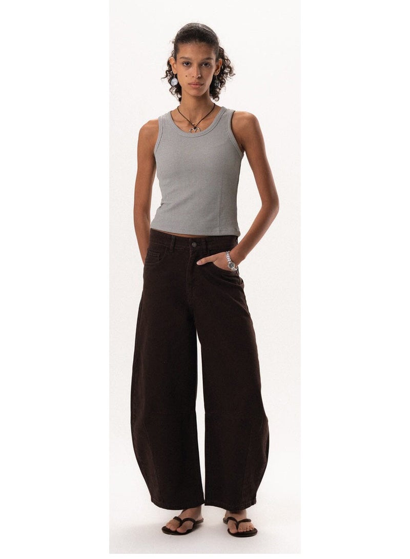 In Your Shoe Female Brown Barrel Fit Jeans - Image 1