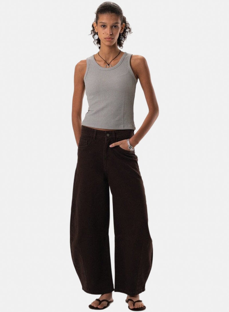 In Your Shoe Female Brown Barrel Fit Jeans - Image 2