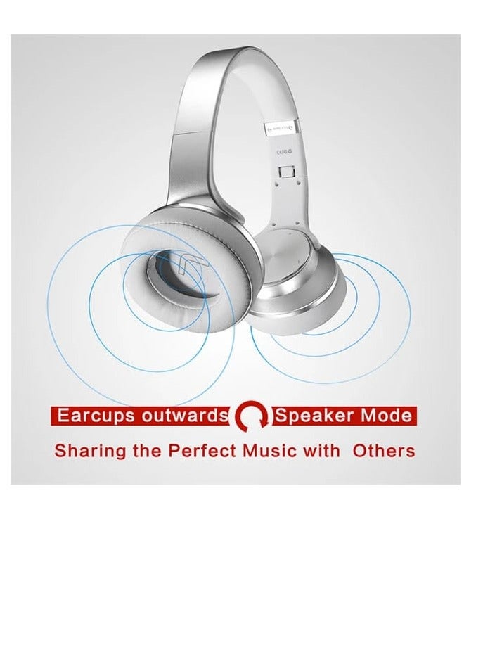 SODO Bluetooth Over-Ear Headphones With Mic Silver/White - Image 3