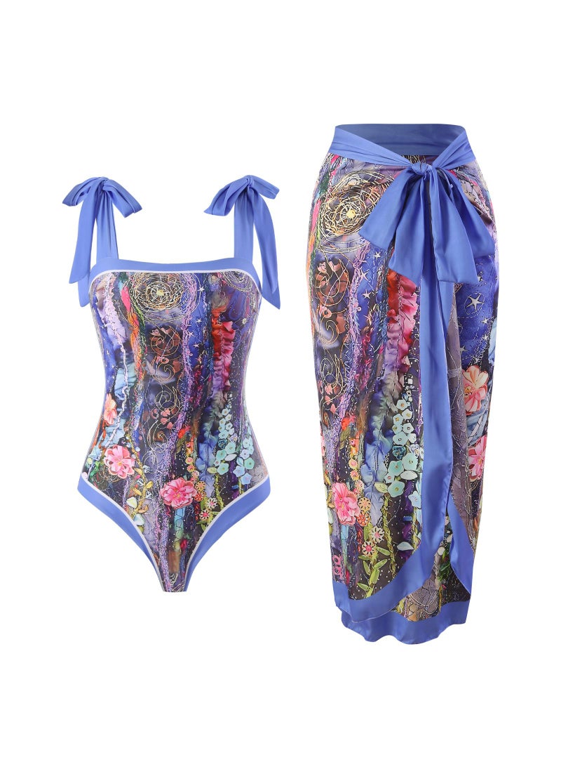 general Women's 2-Piece Swimsuit Chiffon Skirt Style Swimsuit Fashionable Swimsuit Birthday Gift Swimsuit Party Best Gift - Image 1