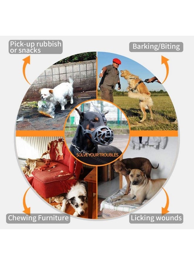 Sage Square Dog Muzzle,Soft Basket Silicone Muzzles For Dog, Best To Prevent Biting, Chewing And Barking, Allows Drinking And Panting (Large)  - Image 5