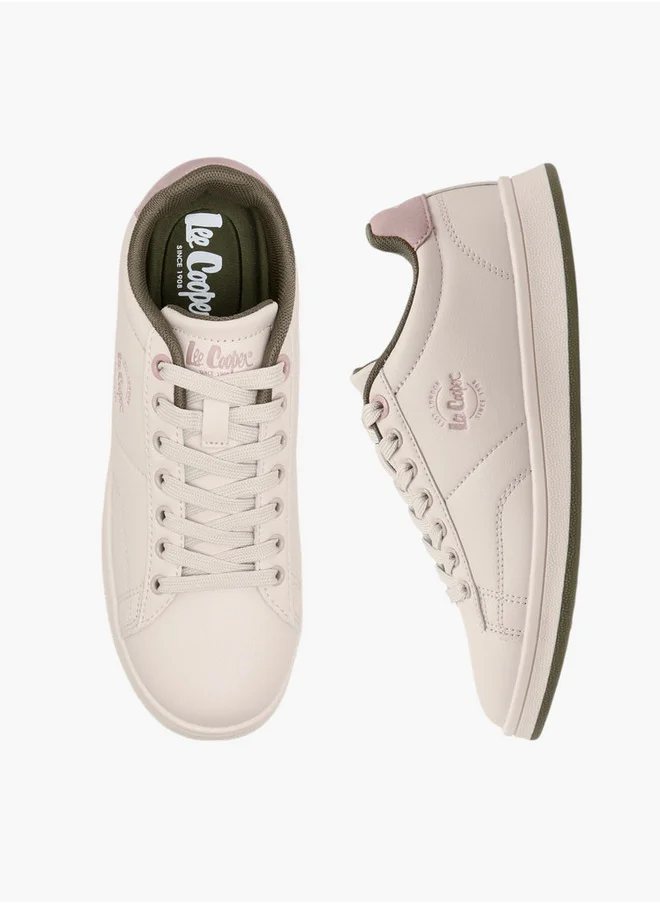 لي كوبر Women's Logo Print Lace-Up Sneakers