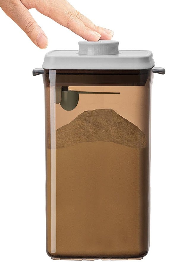 Ankou One-Push Formula Container, 2300ml Formula Dispenser with Scoop and Scraper, Milk Powder Container with Lids, BPA-Free Airtight Food Storage Container 1000g Large Capacity,Dark Brown, Rectangle - Image 1