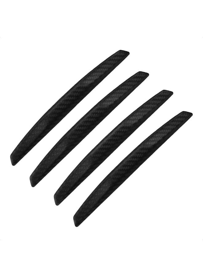 4Pcs 6 inch Universal 3D Carbon Fiber Texture Automotive Door Edge Buffer Trim Strip Paint Protector Cover Scratch Non-Marking Silicone Personalize Bar Sticker (Black) - Image 2