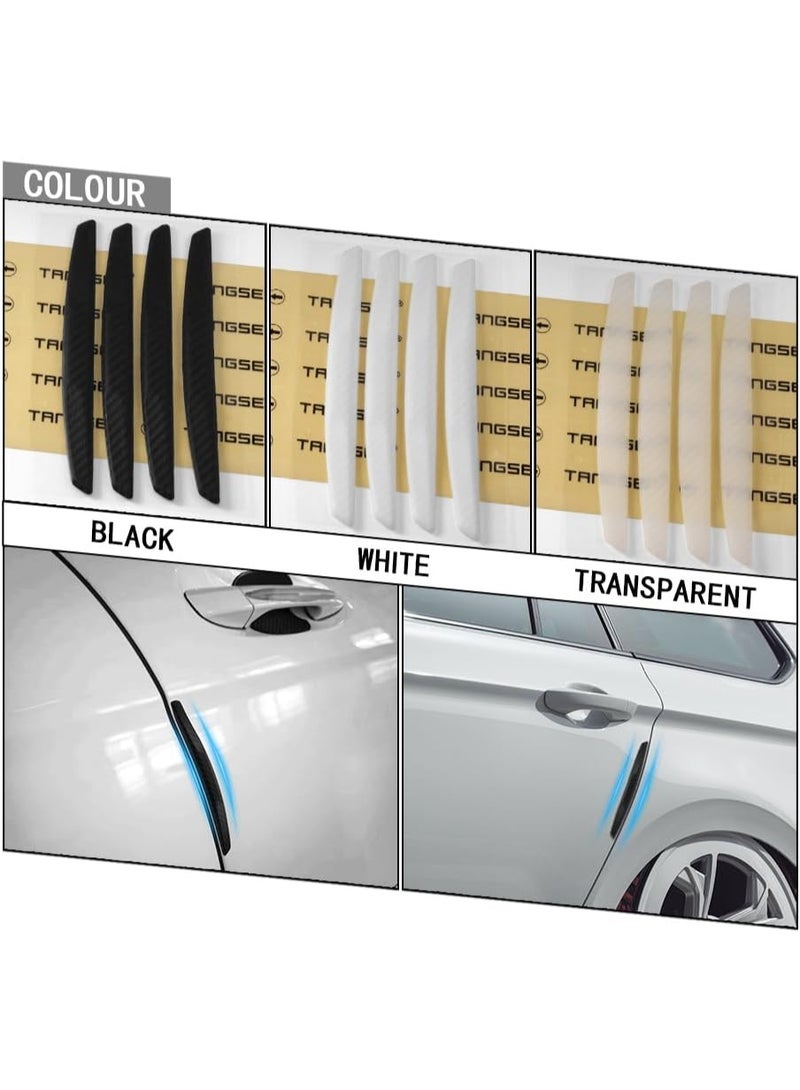 4Pcs 6 inch Universal 3D Carbon Fiber Texture Automotive Door Edge Buffer Trim Strip Paint Protector Cover Scratch Non-Marking Silicone Personalize Bar Sticker (Black) - Image 5