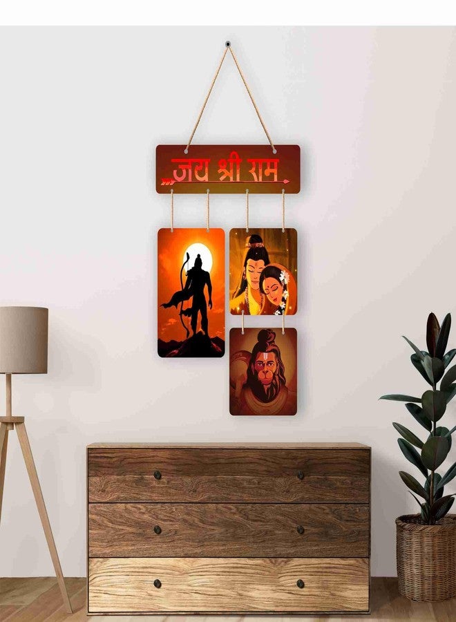 SAF paintings Jai shree ram Mdf Wooden Wall Hanging Home Decor Plates, wall painting, wall hanging For home decoaration, office, living room, wall decoration WH-234 - Image 2