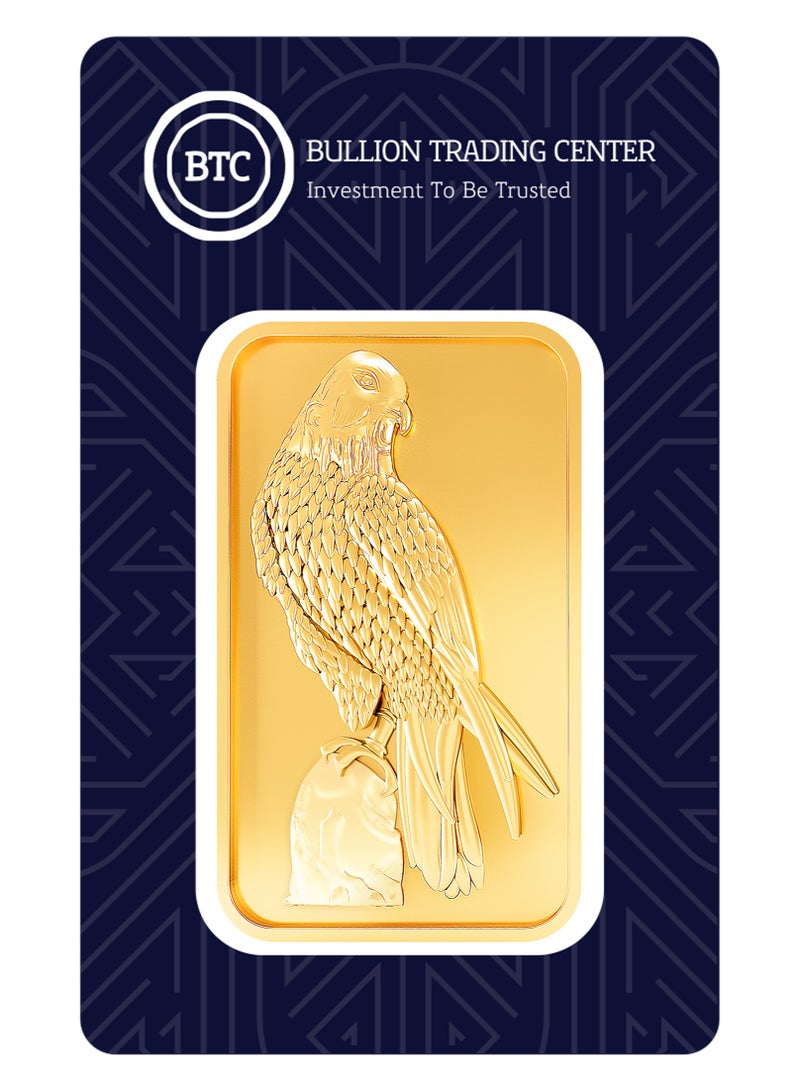 بي تي سي 1 جم سبيكة ذهب عيار 24 - الصقر - Image 1
