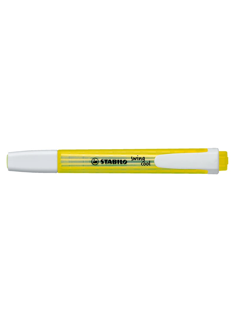 STABILO Highlighter Pen - Swing Cool Pack of 10 Yellow Highlighters , Anti-Dry Out , for Drawing Illustrations , Note Taking  - Image 1