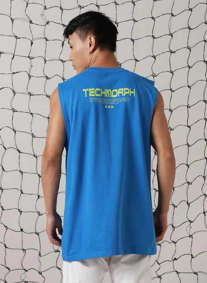 Hubberholme Men Futurestic Printed Sleeveless T-Shirt