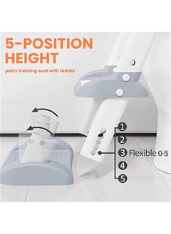 Gonice Potty Training Seat, Toddler Step Stool, 2 in 1 Potty Training Toilet for Kids, Baby Seat with Splash Guard and Anti-Slip Pad for Boys Girls Potty Training  - Image 4