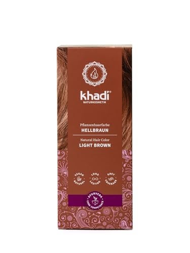 khadi Ayurvedic Natural Hair Color 100 herbal vegan PPD  chemical free certified natural cosmetics for healthy hair LIGHT BROWN 1 Pack 1 x 35oz
