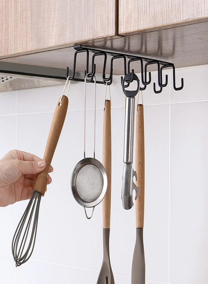 Under Cabinet Cup Holder Rack, No-Drill Coffee Mug Organizer for Kitchen Storage  - Image 2