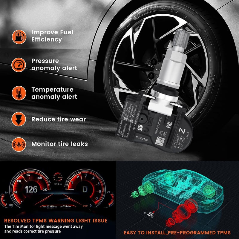 مجموعة من 1 مستشعر TPMS لمراقبة ضغط الإطارات 315MHz متوافق مع Infiniti King Teana Pathfinder Murano Pathfinder Q70 JX35 Qx60 Q50 بديل لـ # 407003JA0A - Image 3