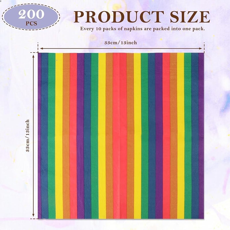 200 قطعة مناديل ورقية زخرفية مقاومة للتمزق 3 طبقات مقاس 33x33 سم ملونة لحفلات الزفاف واستقبال المولود وأعياد الميلاد وديكور الطاولة - Image 4