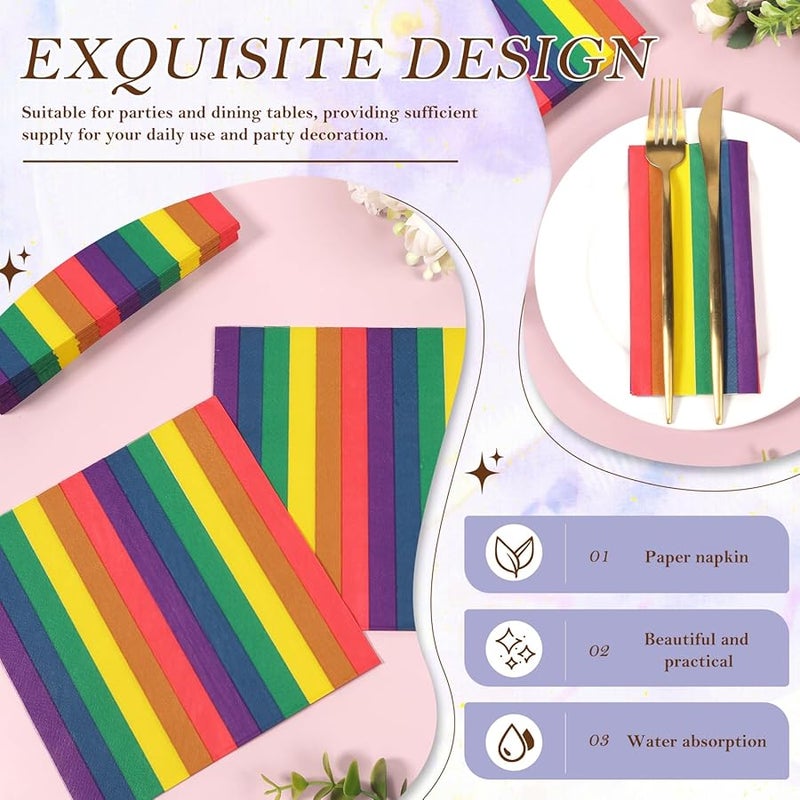 200 قطعة مناديل ورقية زخرفية مقاومة للتمزق 3 طبقات مقاس 33x33 سم ملونة لحفلات الزفاف واستقبال المولود وأعياد الميلاد وديكور الطاولة - Image 5