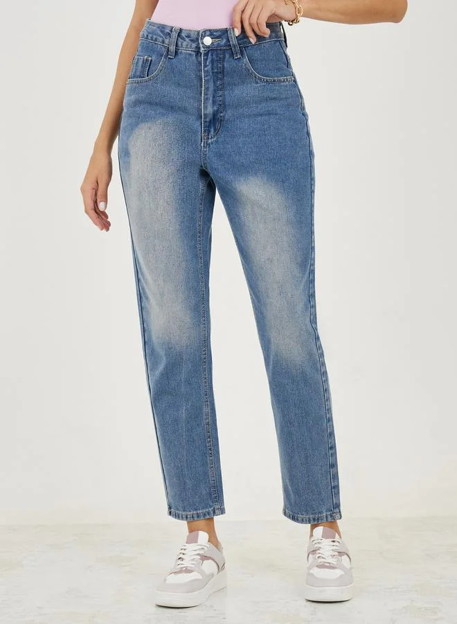 ستايلي Mid Rise Ankle Length Mom Fit Jeans