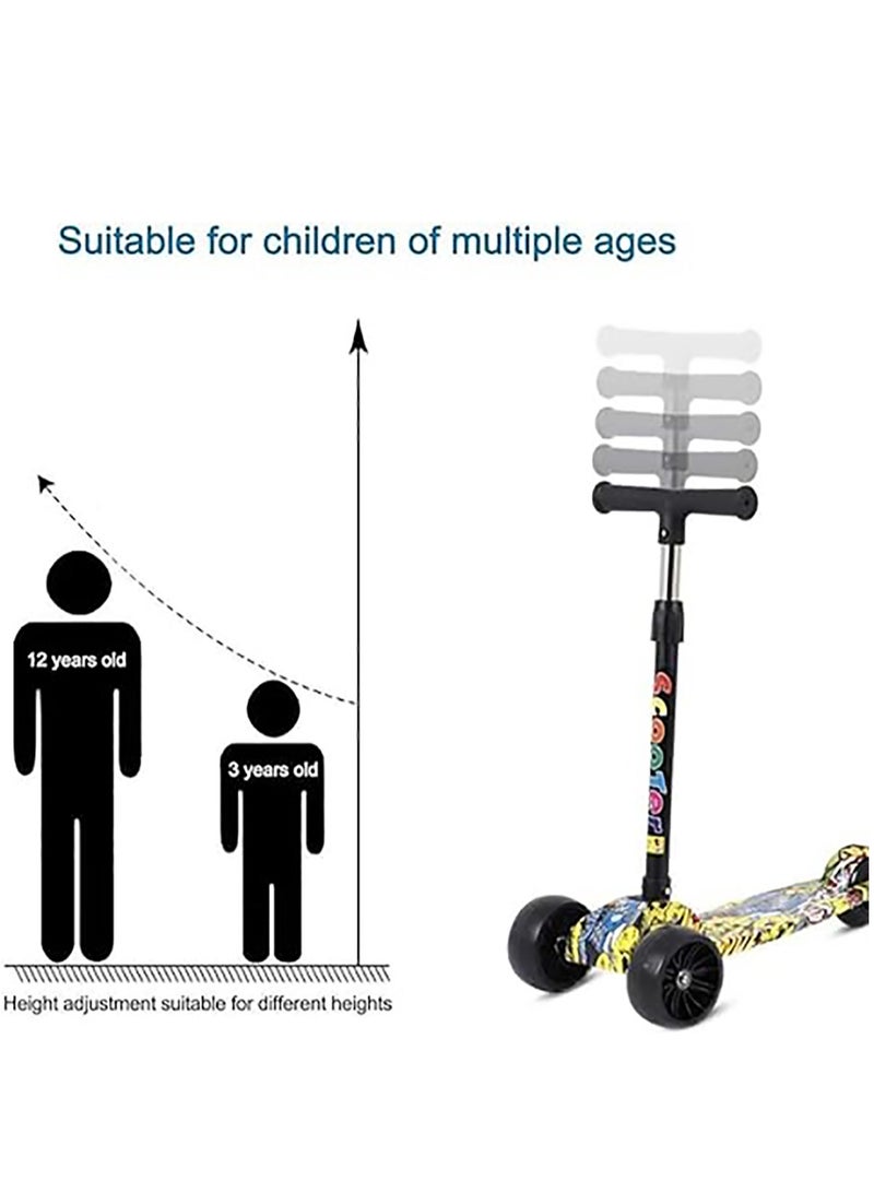 Beauenty Kids Scooter, 3 Wheels Scooters Toddlers for Kids, Extra Wide PU Flash Wheels, Adjustable Height & Foldable Kid's Scooter for Kids Ages 3-6 Years Old - Image 3