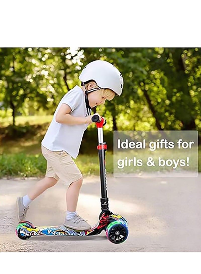 Beauenty Kids Scooter, 3 Wheels Scooters Toddlers for Kids, Extra Wide PU Flash Wheels, Adjustable Height & Foldable Kid's Scooter for Kids Ages 3-6 Years Old - Image 5